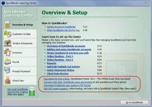 QuickBooks Learning Center - free video tutorials