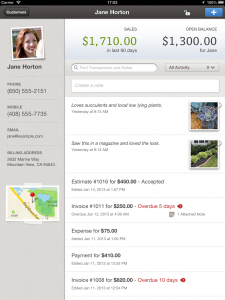 QuickBooks Online for iPad App - Customer Feed